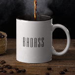BADASS Stylish Modern Typography Trendy Fun Quote Two-Tone Coffee Mug