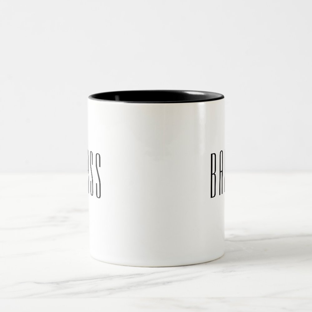 Discover BADASS Stylish Modern Typography Trendy Fun Quote Two-Tone Coffee Mug