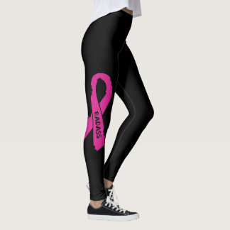 Badass/ torn ribbon...Breast Cancer Leggings