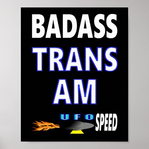 Badass Trans Am UFO Speed Poster