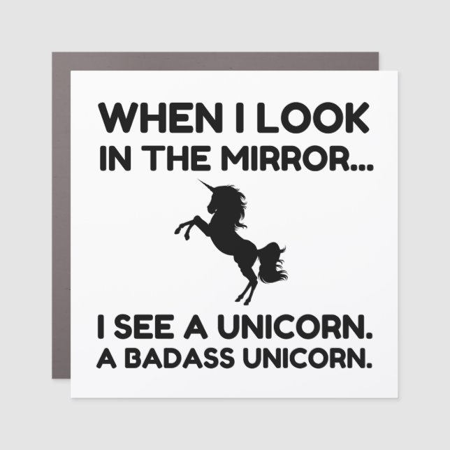 BADASS UNICORN CAR MAGNET (Front)