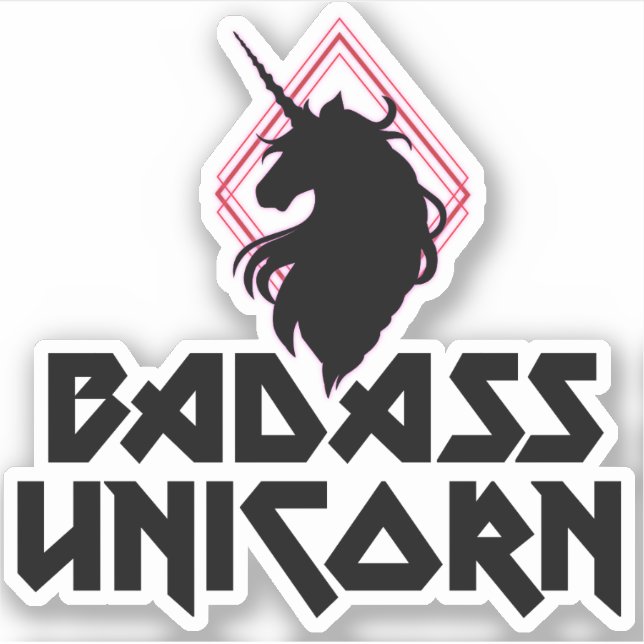 Badass Unicorn Sticker (Front)