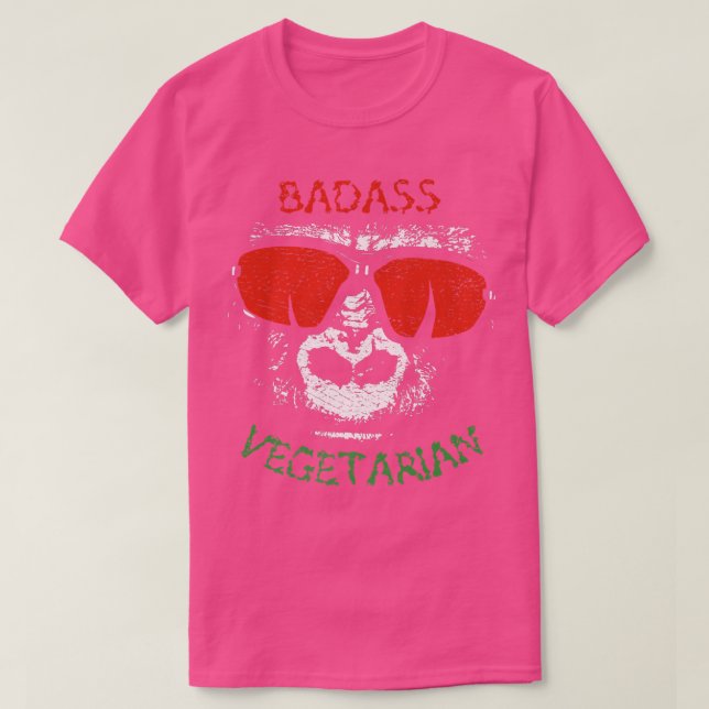 Badass vegetarian (gorilla) funny cool veggie love T-Shirt (Design Front)