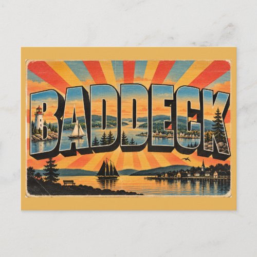 Baddeck NS Lighthouse Bras d'Or Lake Art Postcard
