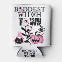 Baddest Witch in Town Halloween in scary pink
