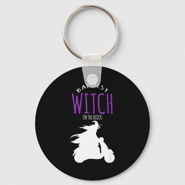 Baddest witch on the block - halloween costume  keychain (Front)