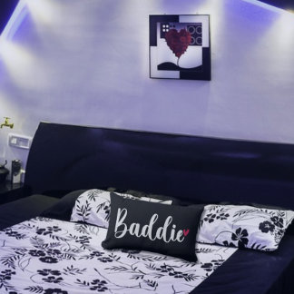 Baddie Bedroom Decor with Balck with Heart Pillow