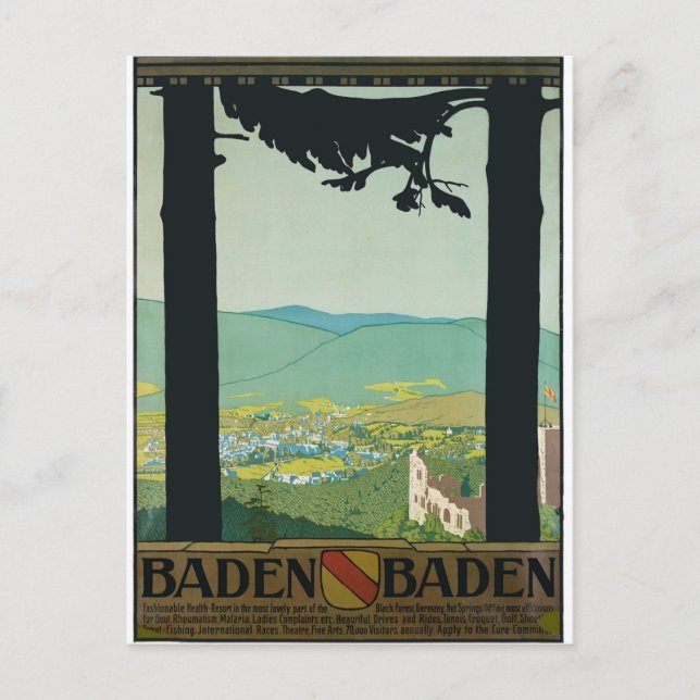 Baden Baden, City and Surroundings, Germany Postcard (Front)