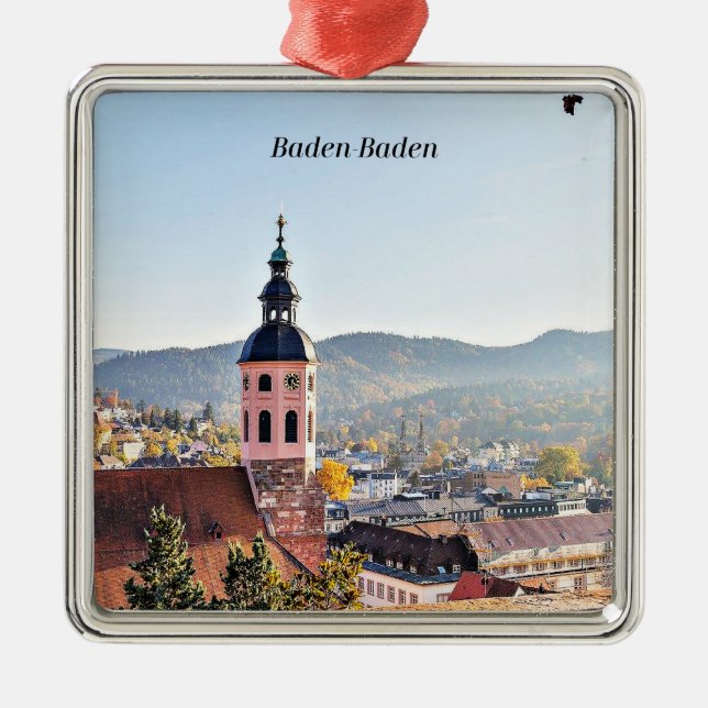 Baden-Baden, Germany, scenic landscape Metal Ornament (Front)