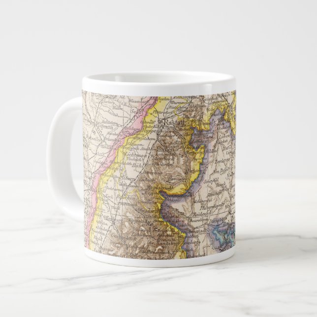 Baden Germany Atlas Map Giant Coffee Mug (Front Left)
