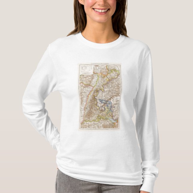 Baden Germany Atlas Map T-Shirt (Front)