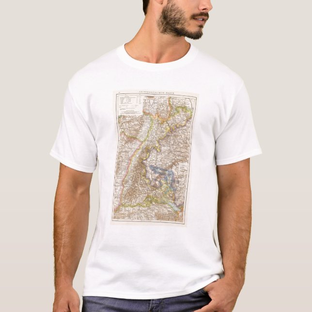 Baden Germany Atlas Map T-Shirt (Front)