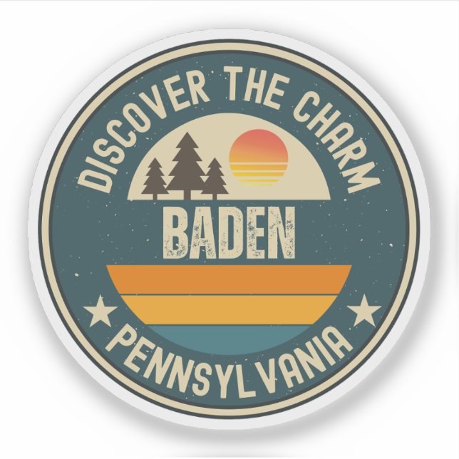 Baden, Pennsylvania Sticker (Front)