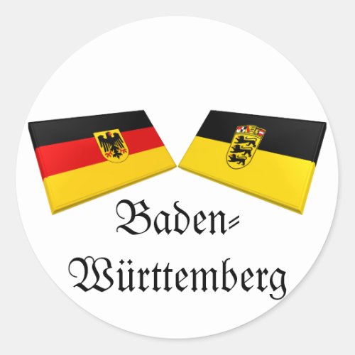 Baden_Wuerttemberg Germany Flag Tiles Classic Round Sticker
