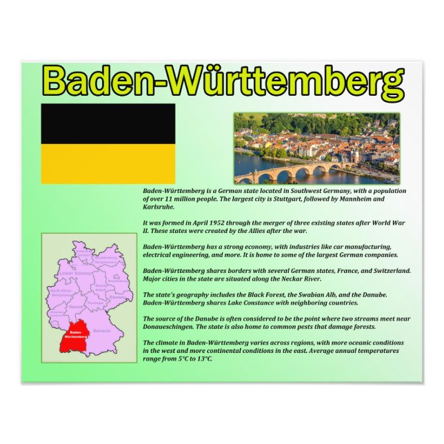 Baden-Württemberg Photo Print (Front)