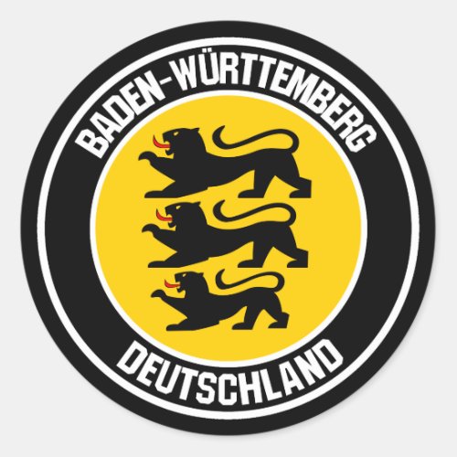 Baden_Wrttemberg Round Emblem Classic Round Sticker