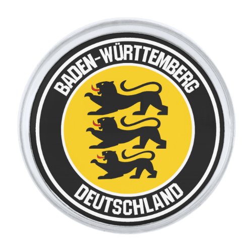 Baden_Wrttemberg Round Emblem Silver Finish Lapel Pin