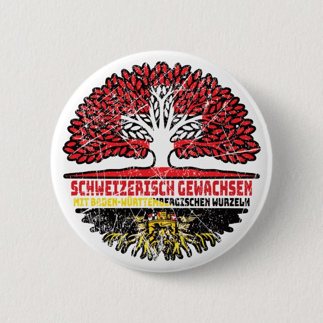 Baden-Württemberg Schweizer Schweiz Baum Button (Front)
