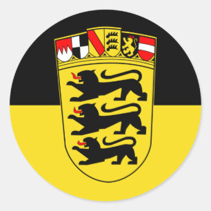Baden-Württemberg(State, Greater Arms), Germany Classic Round Sticker