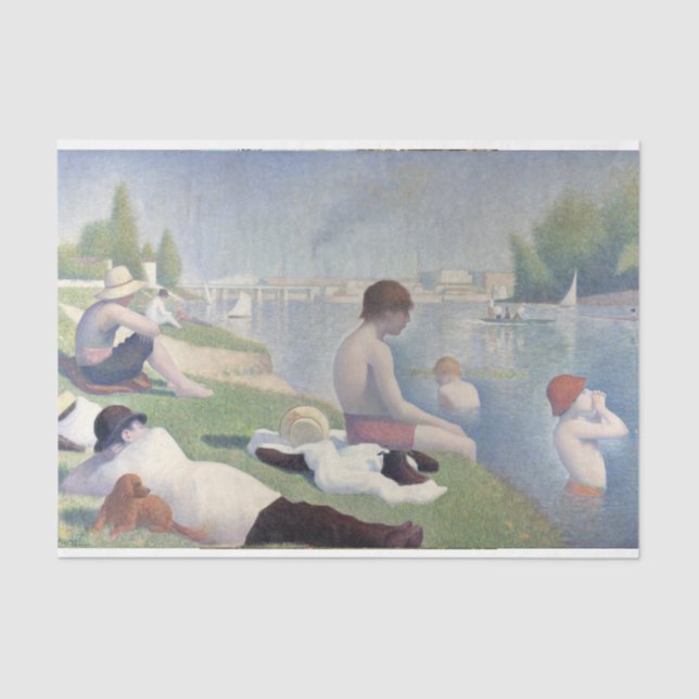 Badende Bathers Seurat Siedenpapier Decoupage Tissue Paper (Front)