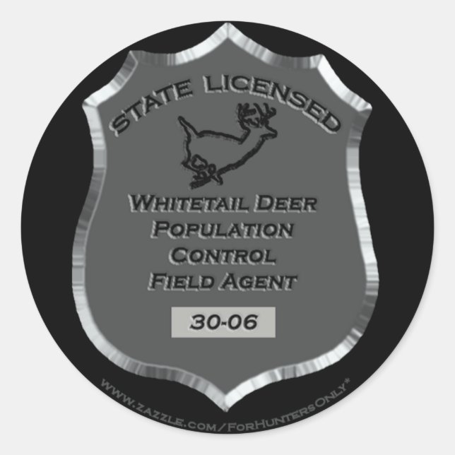 Badge # 30-06 Whitetail Deer Field Agent,  Sticker (Front)
