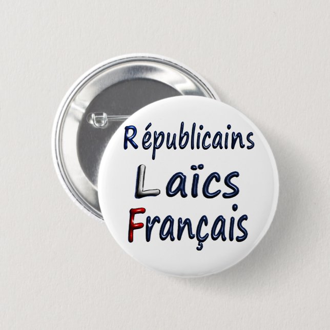 Badge 57 mm, French Secular Republicans Button (Front & Back)