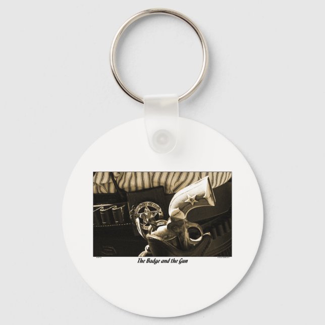 BADGE AND GUN KEYCHAIN (Front)