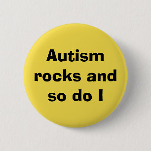 Badge Autism Awareness Autism Rocks Pinback Button