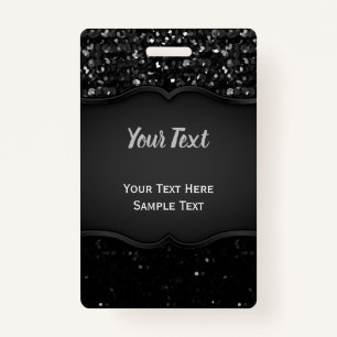 Badge Black Crystal Bling Strass