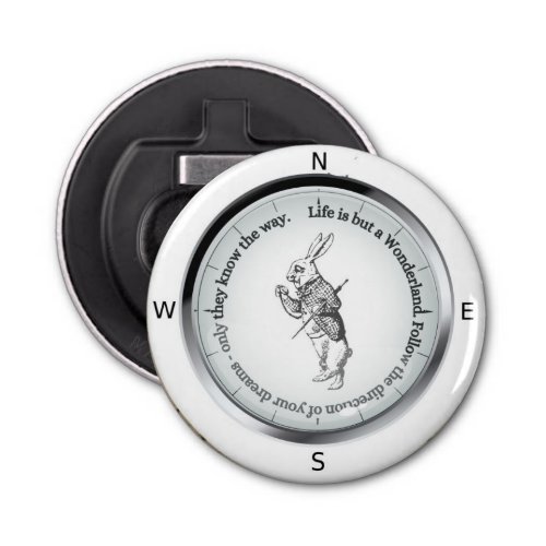 badge Bottle Opener _ Alice _white rabbit