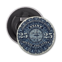 badge Bottle Opener photo 25c beer stamp