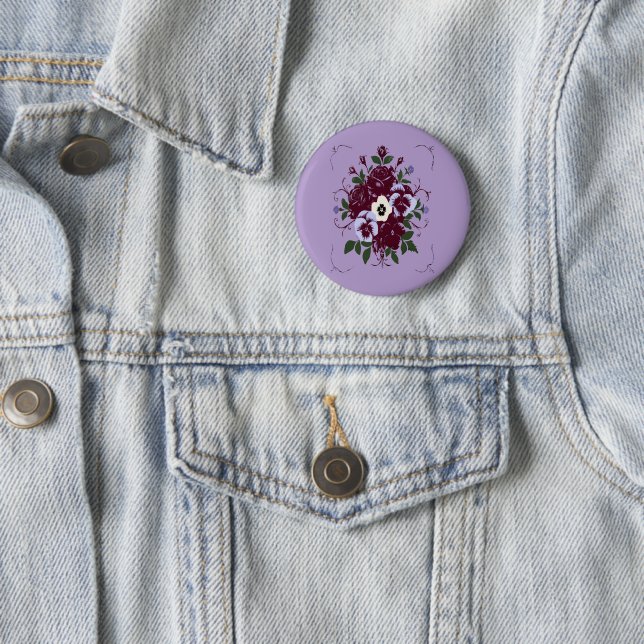 Badge  - Bouquet de Violettes  Button (In Situ)