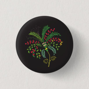 Badge, brooch with embroidery button