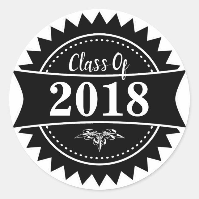 Badge Class of 2018 Classic Round Sticker (Front)