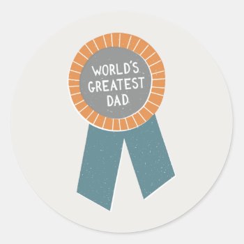 Badge Father's Day Sticker - Ocean Blue by AmberBarkley at Zazzle