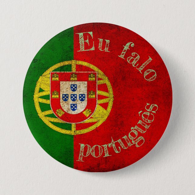 Badge Flag eu falo português Button (Front)