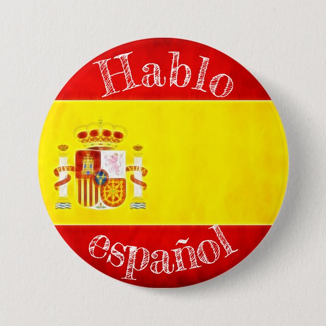 Badge flag hablo español button (Front)