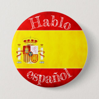 Badge flag hablo español button