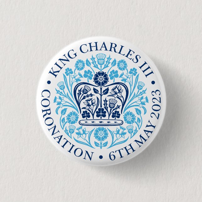Badge for 2023 Coronation - Blue Button (Front)