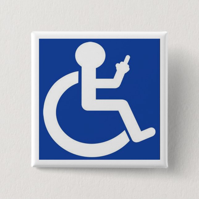 Badge - Funny Wheelchair Disable Badge Button (Front)