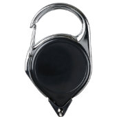 Badge holder with retractible cord. (Carabiner Back)