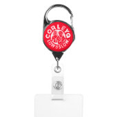 Badge holder with retractible cord. (Front)