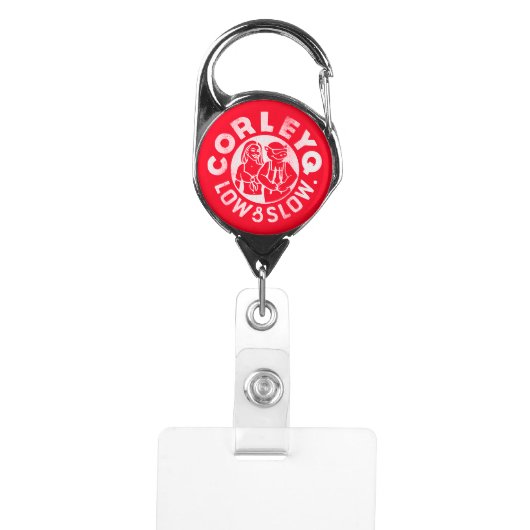Badge holder with retractible cord. (Front)