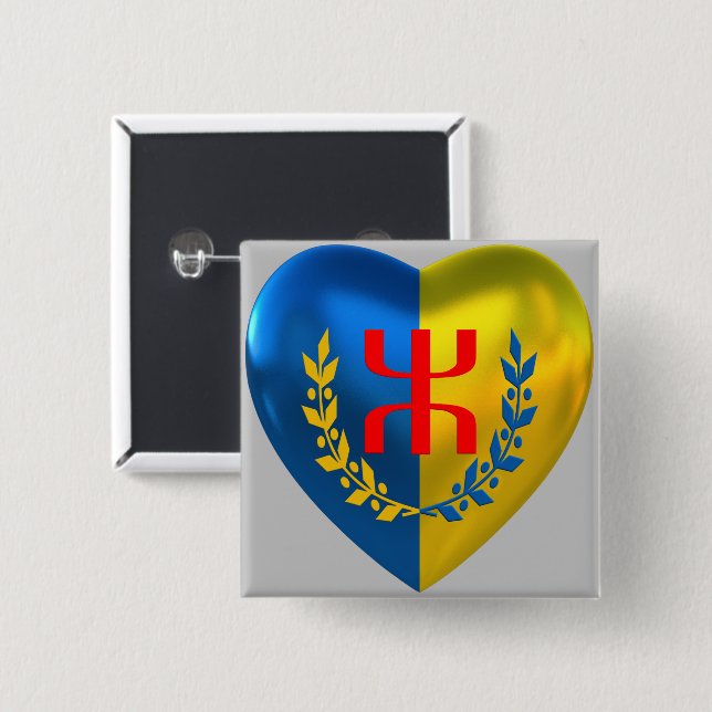 Badge like free Kabylia Button (Front & Back)