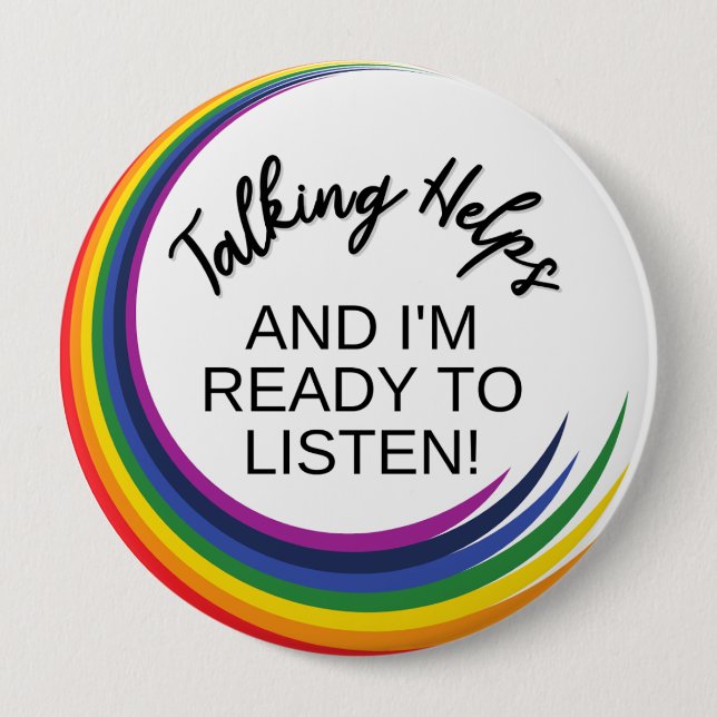 BADGE Mental Health Awareness | Talking Helps Button (Front)