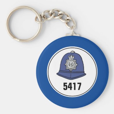 Badge Number. Police Constable Helmet. Key Ring