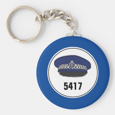 Badge Number. Policeman or Constable. Key Ring