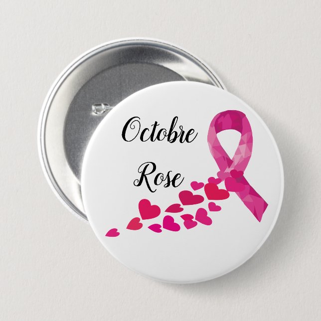 Badge - October Rose Button (Front & Back)