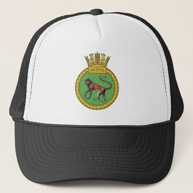 Badge of HMS Artful Trucker Hat (Front)