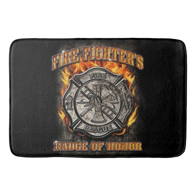 Badge Of Honor Bathroom Mat (Front)